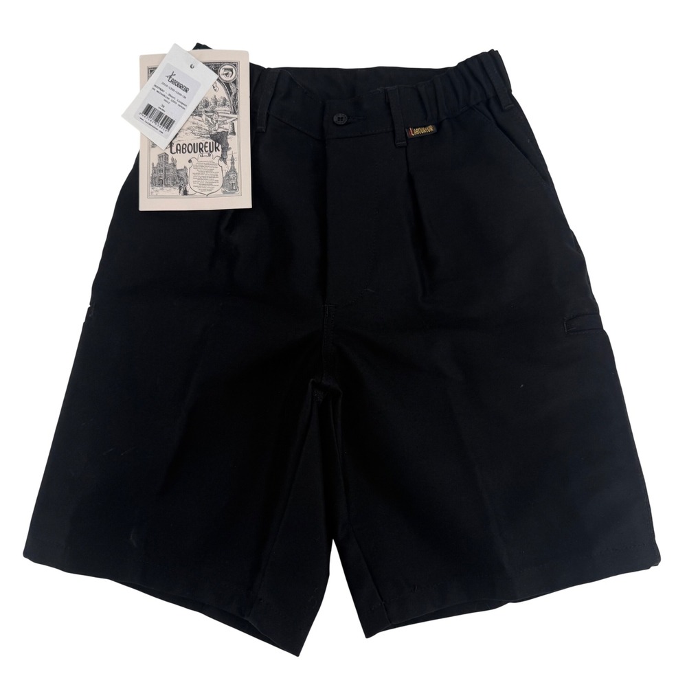 NWT Le Laboureur French Moleskin Work Shorts Black Men's Size 38 Made in France
